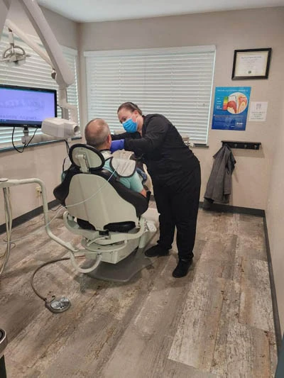 new patient getting dental x-rays done at Parkview Family Dentistry